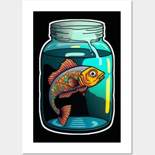 Fish In A Jar | Funny Fish Tank Posters and Art